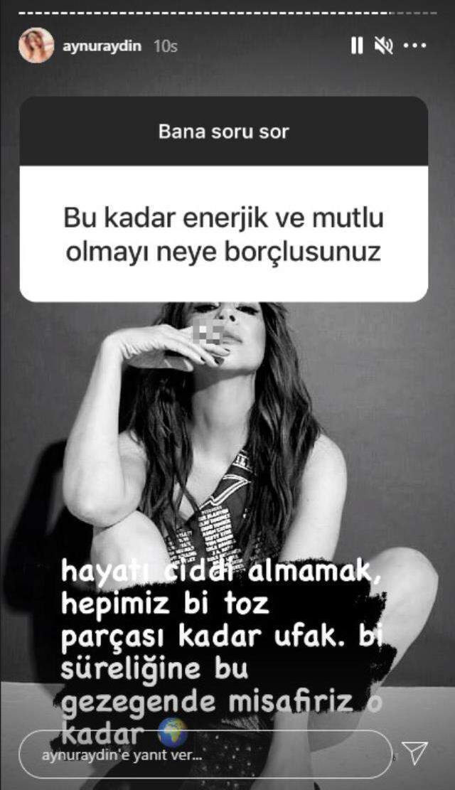 Aynur Aydın, 'Hiç paylaşmadığınız bir fotoğrafınız var mı?' sorusuna cesur pozunu paylaşarak cevap verdi