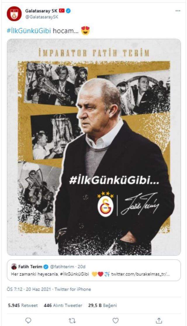 Son Dakika: Fatih Terim'den Burak Elmas'ın paylaşımına coşkulu yanıt: İlk günkü gibi heyecanlıyım