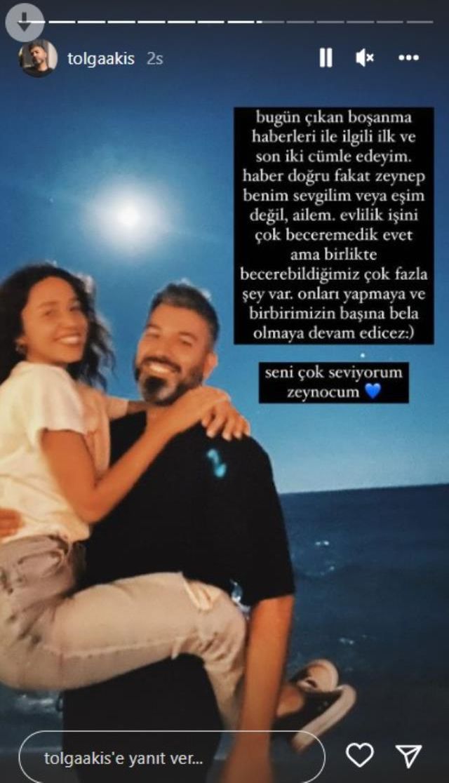 Bir yıl olmadan Zeynep Bastık ile boşanma kararı alan Tolga Akış, aşkını haykırdı
