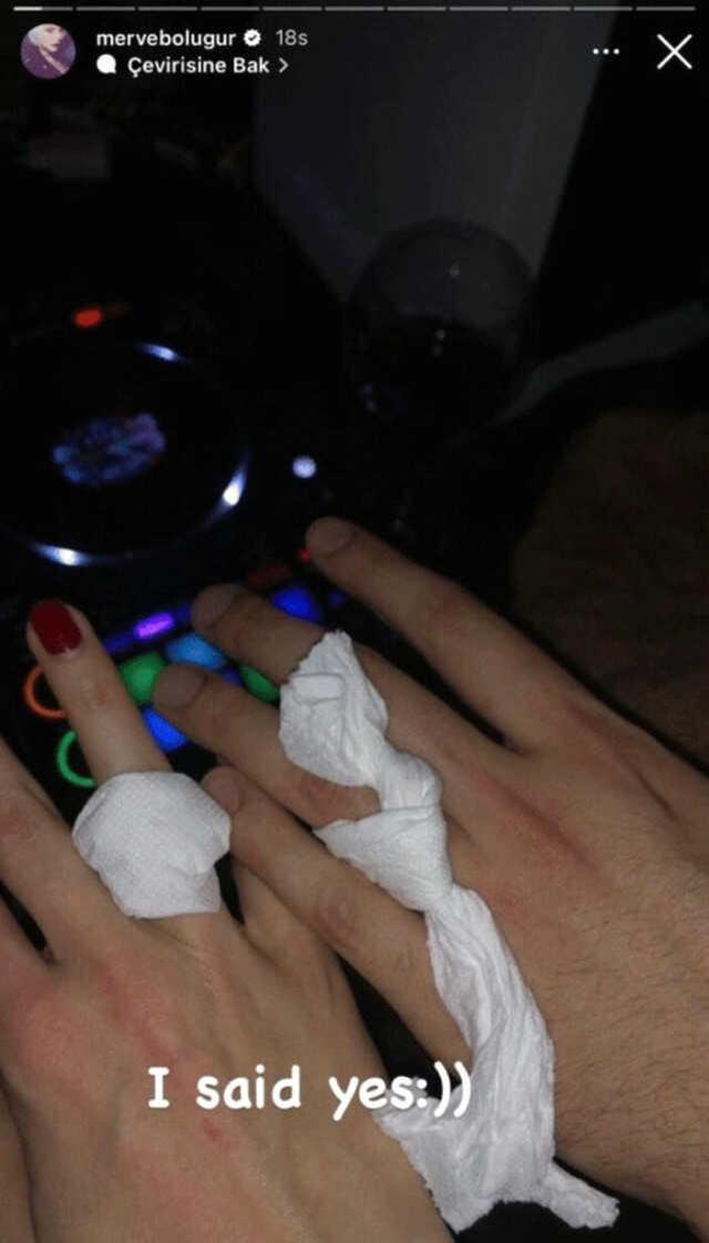 Merve Boluğur'dan dikkat çeken evlilik teklifi paylaşımı: Evet dedim