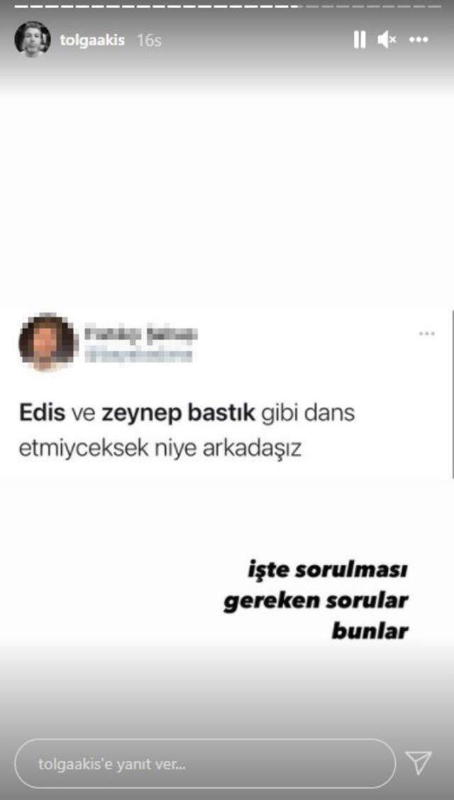 Tolga Akış, eşi Zeynep Bastık ve Edis'in sarmaş dolaş dans videosuyla ilgili sessizliğini bozdu