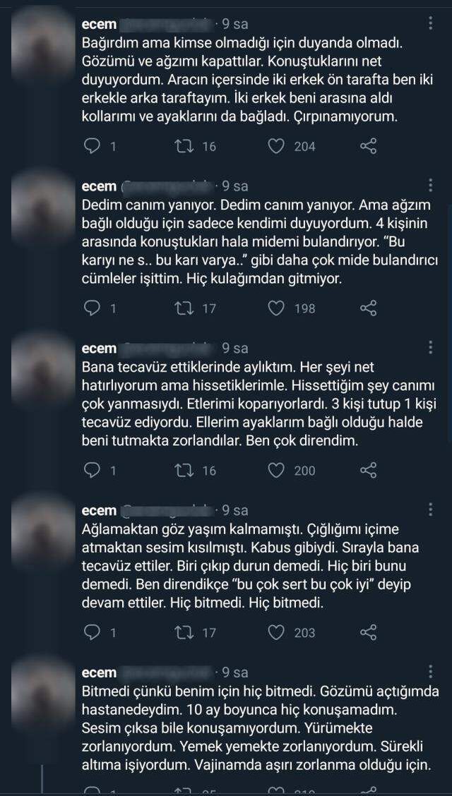 Sosyal medyayı ayağa kaldıran tecavüz iddiası! 22 yaşındaki genç kızın anlattıkları kan dondurdu