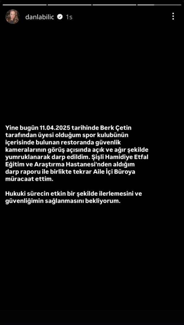 Danla Bilic, eski erkek arkadaşı tarafından taciz ve şiddete maruz bırakıldığını açıkladı