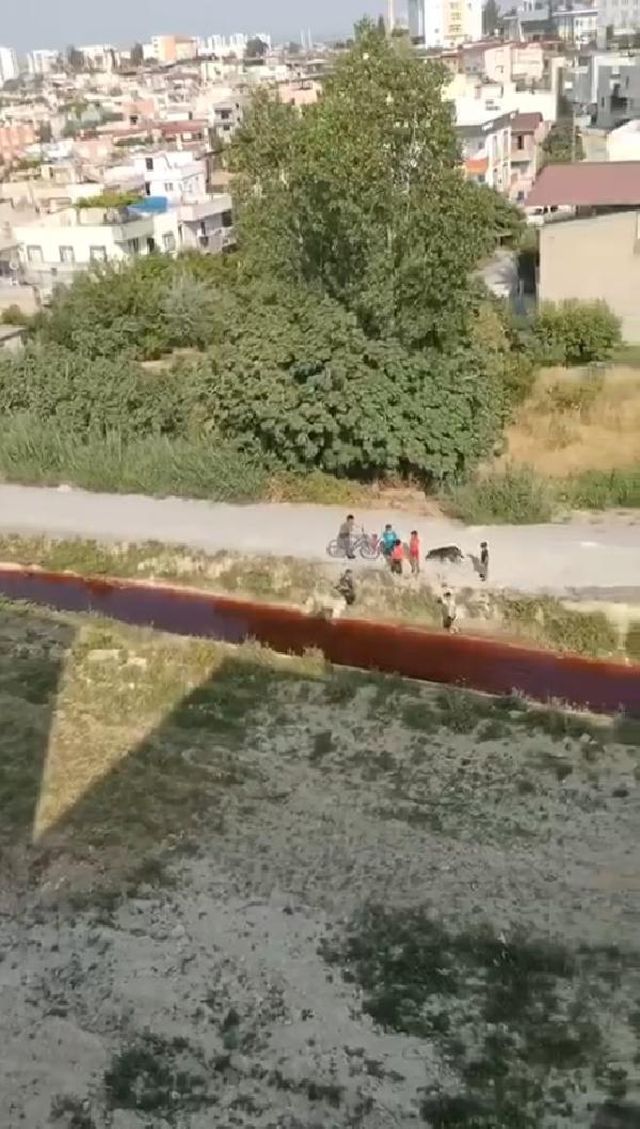 Mersin'de mahalleden geçen su kırmızı renge büründü! Yetkililer inceleme başlattı