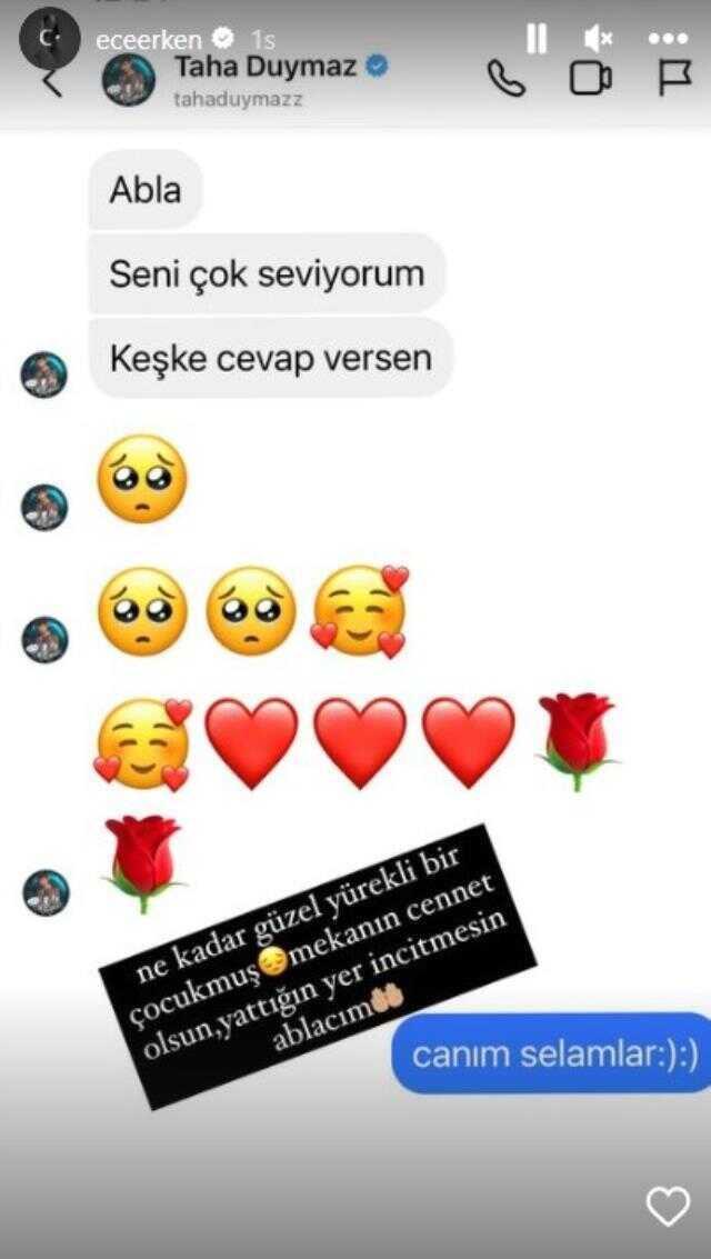 Ece Erken, Taha Duymaz'la yazışmalarını paylaştı! Mesajdaki bir detay yürek burktu