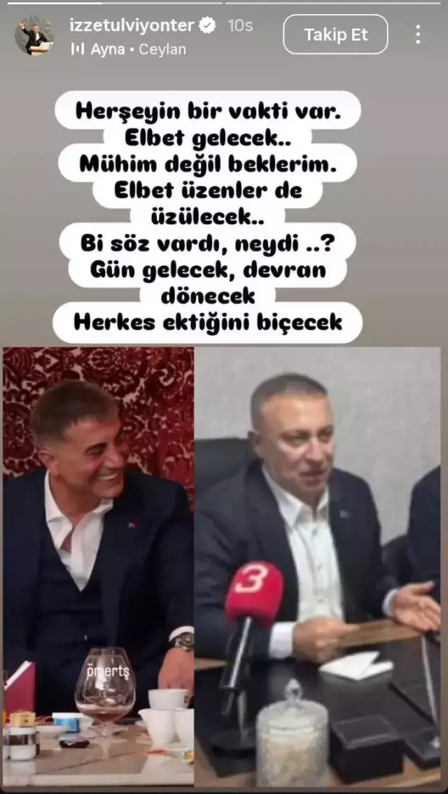 İzzet Ulvi Yönter'in Sedat Peker paylaşımı