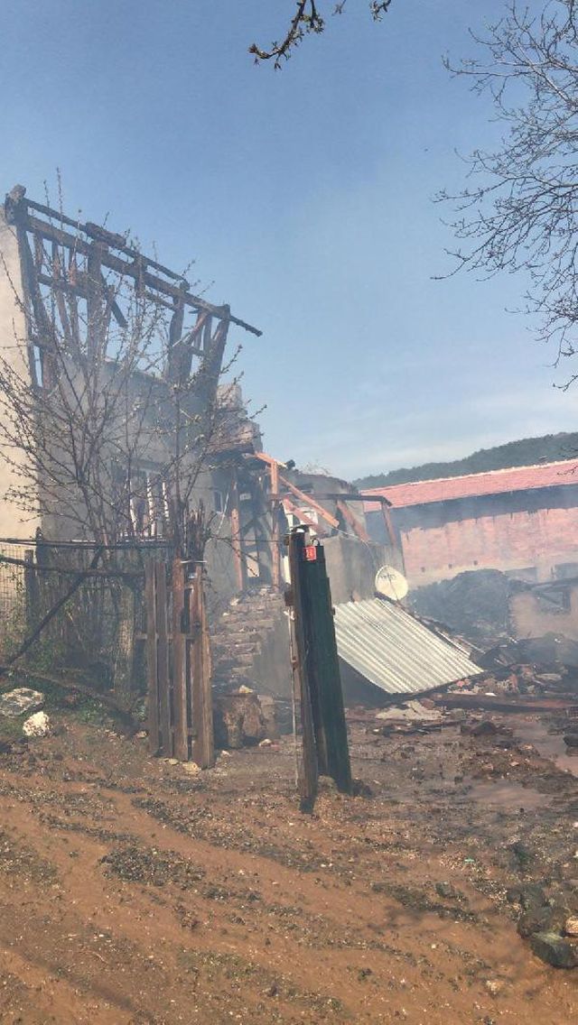 Çalıları yakmak isterken kendi evini yakıp kül etti