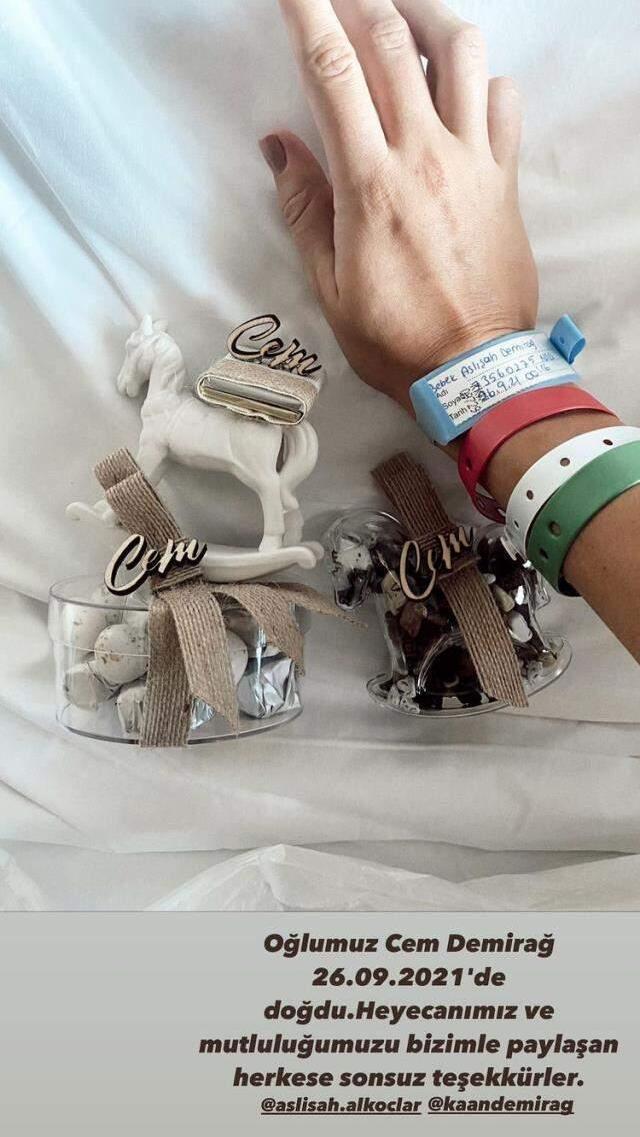 Aslışah Alkoçlar, dün ilk bebeğini dünyaya getirdi