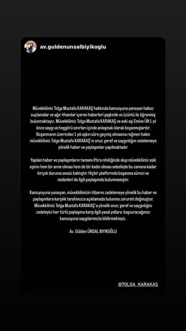Eski eşi Emine Ün'ün kız kardeşi ile aşk yaşadığı söylenen Tolga Karakaş sessizliğini bozdu: İftira