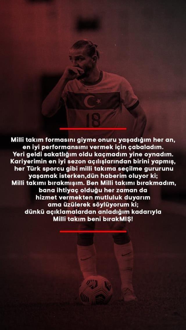 Caner Erkin'den Hamit Altıntop'un tüm sözlerini boşa düşüren olay paylaşım: Milli Takım beni bırakmış