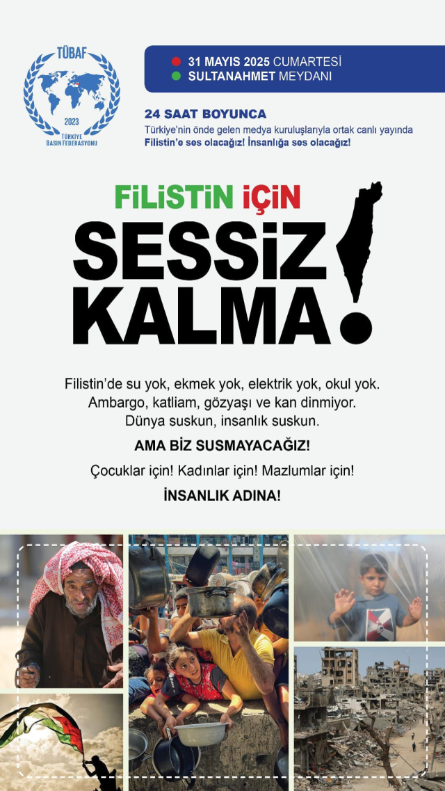60 gazeteciden 24 saatlik canlı yayın nöbeti: Filistin İçin Sessiz Kalma