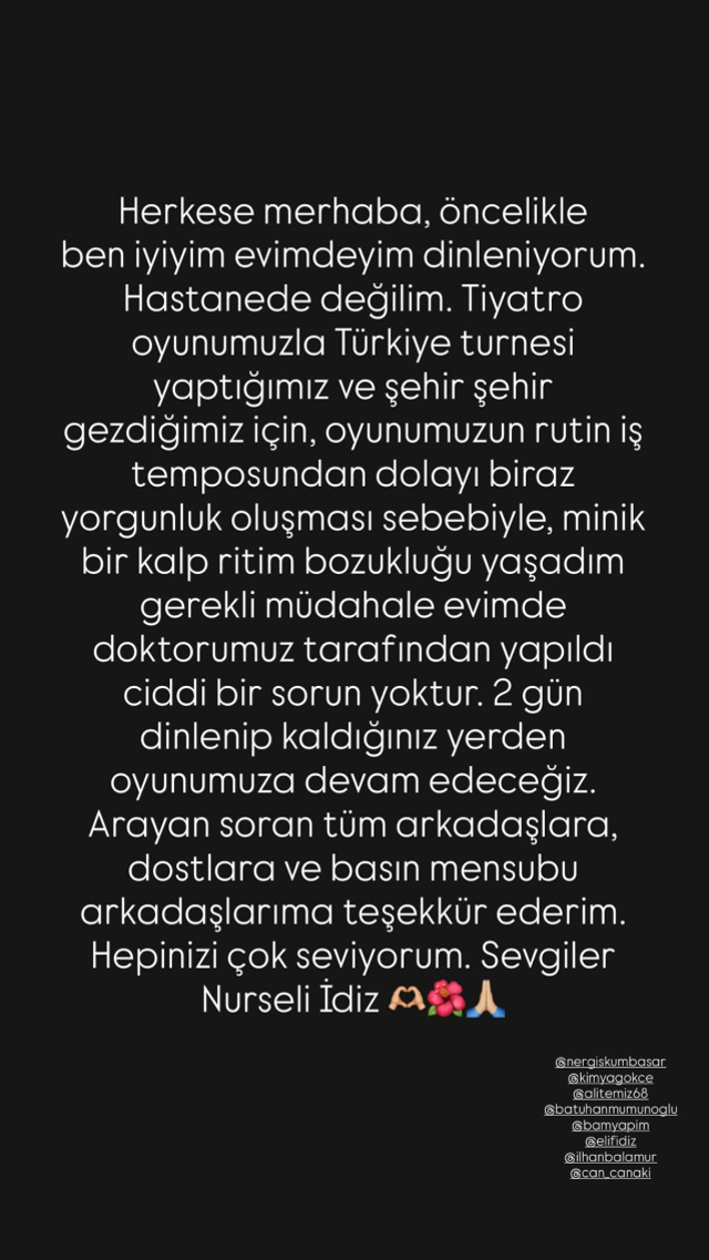 Nurseli İdiz kalp krizi iddialarına yanıt verdi: 'Sadece ritim bozukluğu…'