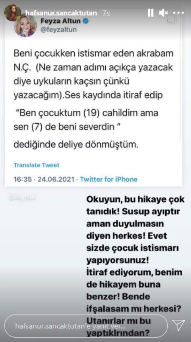 Ünlü oyuncu Hafsanur Sancaktutan'dan cinsel istismar itirafı: Pedofili bir adamın torunuyum