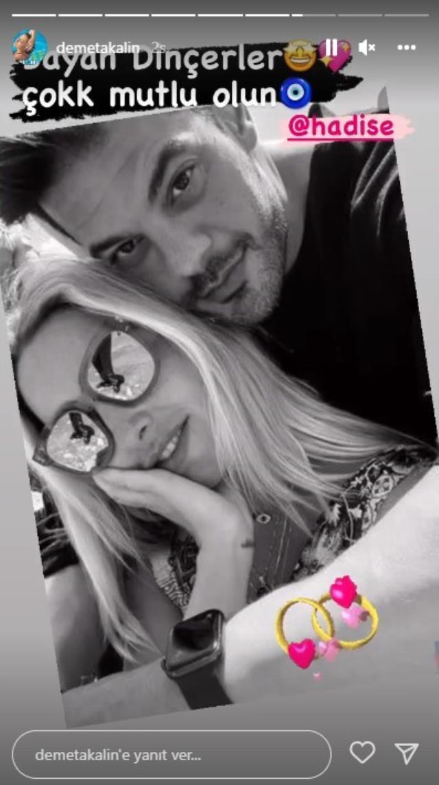 Demet Akalın'dan sessiz sedasız evlenen Hadise'ye tebrik mesajı: Çok mutlu olun
