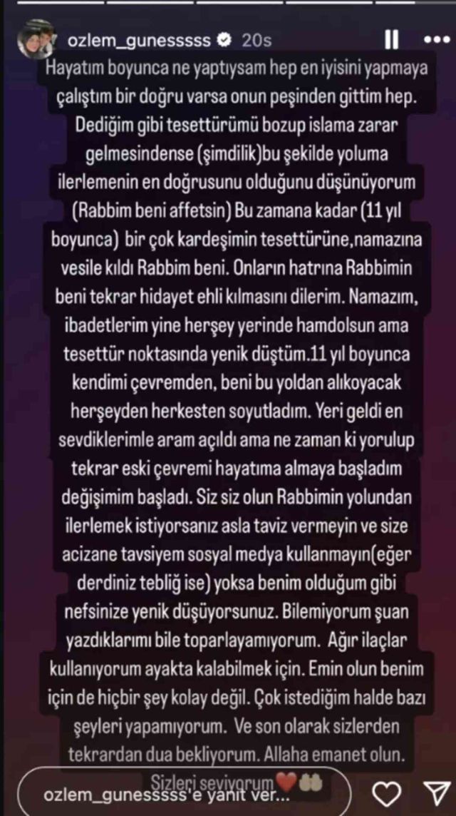 Tesettüre girip adını bile değiştiren Popstar Özlem Güneş açılıp saçıldı