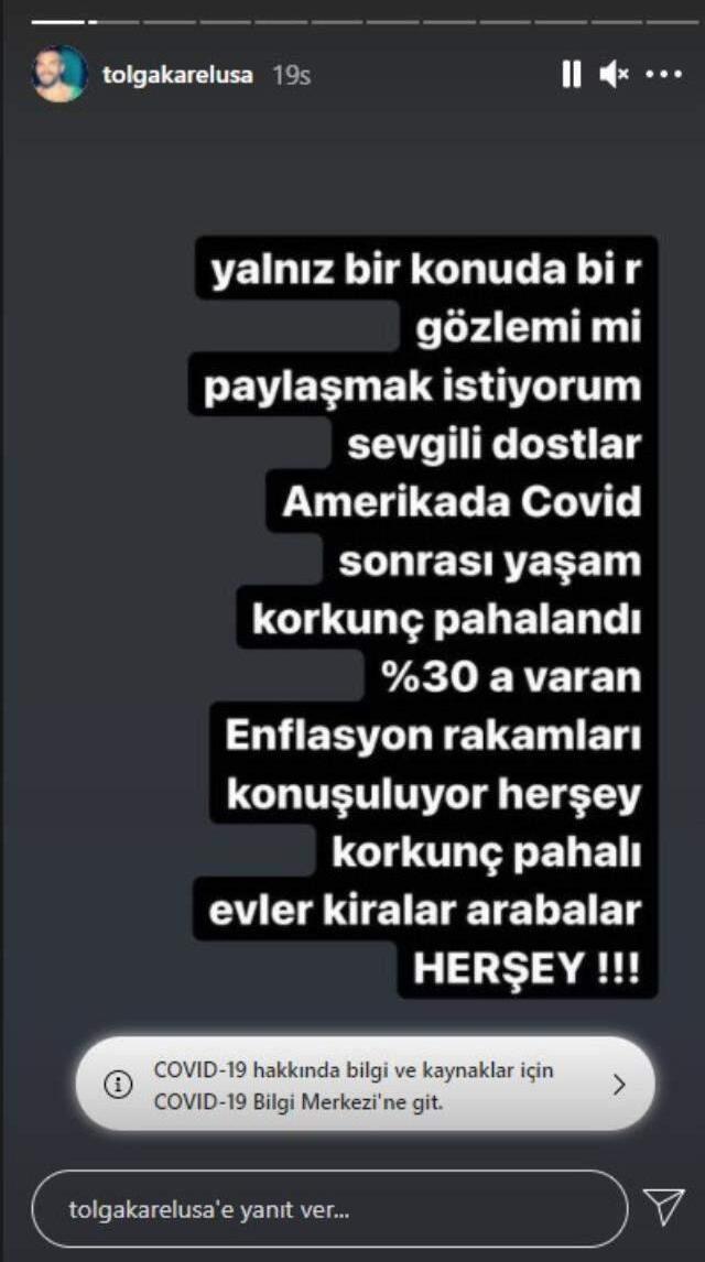 Amerika'da artan fiyatlara isyan eden Tolga Karel, Türkiye'ye dönüş sinyali verdi