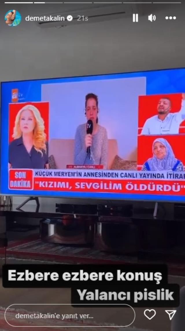 Müge Anlı'daki annenin cinayet itirafını izleyen Demet Akalın, beddua etti