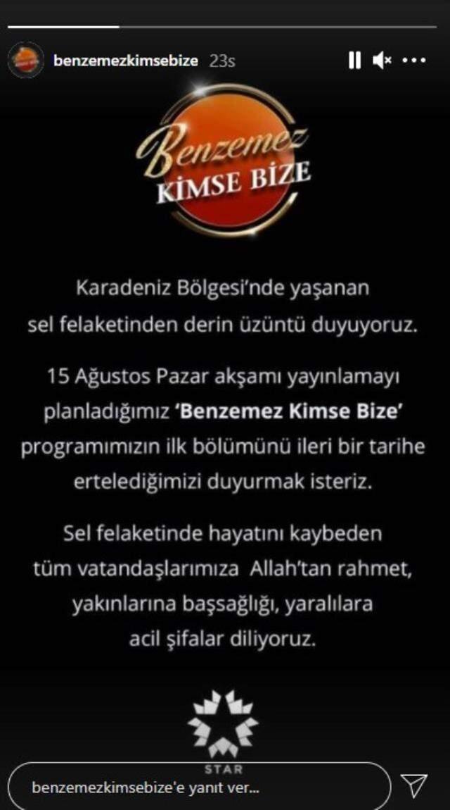 Bülent Ersoy ve Mustafa Keser'in programının ilk bölümü sel nedeniyle ertelendi