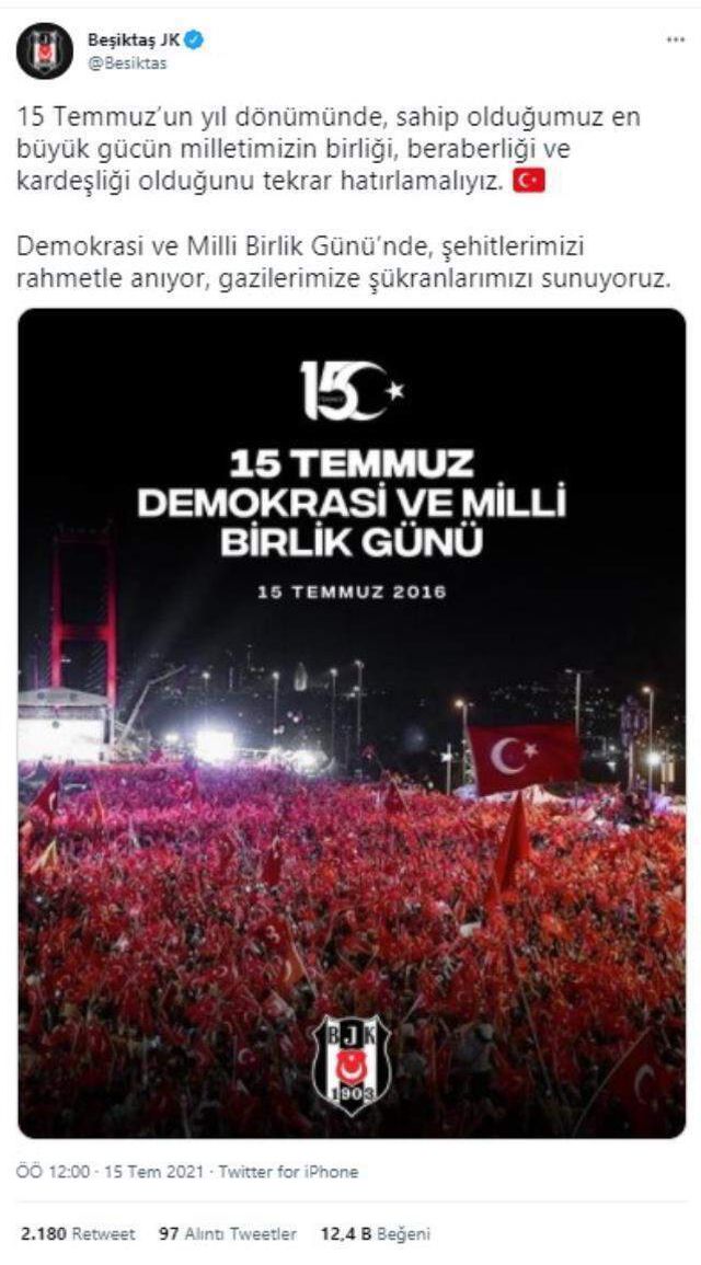 Spor dünyası 15 Temmuz'da tek yürek oldu