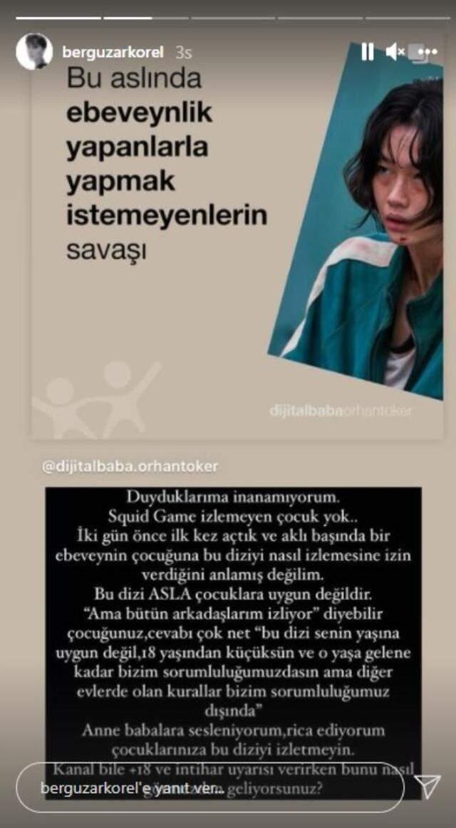 'Aklı başında ebeveyn izin vermez' diyen Bergüzar Korel uyardı: Çocuklarınıza Squid Game izletmeyin