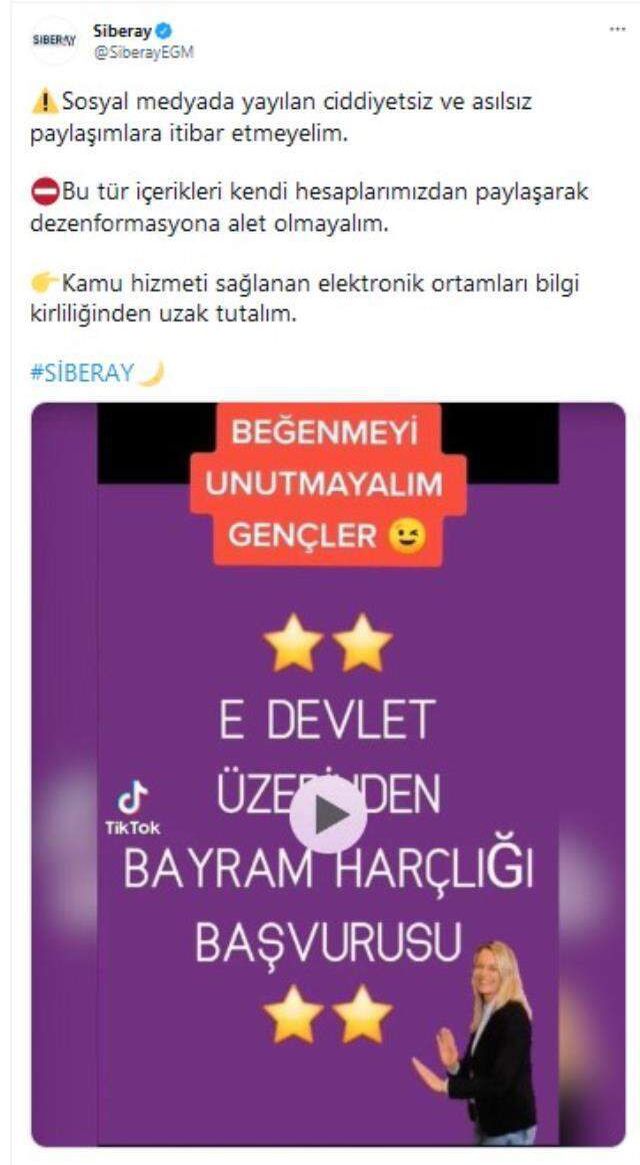 Emniyet, vatandaşları asılsız 'bayram harçlığı' paylaşımlarına karşı uyardı