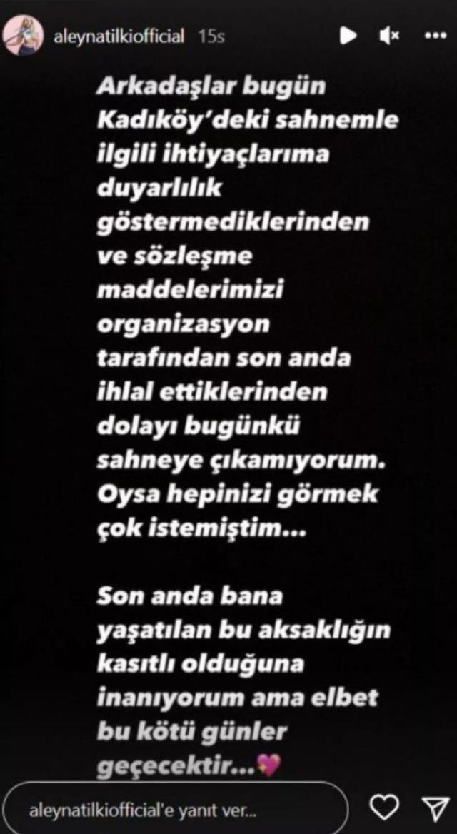 Aleyna Tilki... 'SEBEPSİZ İPTAL' DEDİ, FESTİVAL KOMİTESİ 'KEYFİ İPTAL ETTİ' DEDİ!