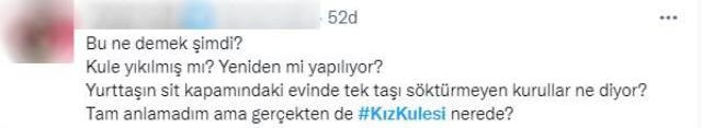 Restorasyonda olan Kız Kulesi'nin son görüntüleri sosyal medyada gündem oldu