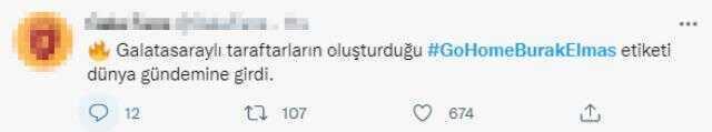 Galatasaray taraftarının tepkisi dinmiyor! 'GoHomeBurakElmas' etiketi dünya gündeminde birinci sıraya oturdu