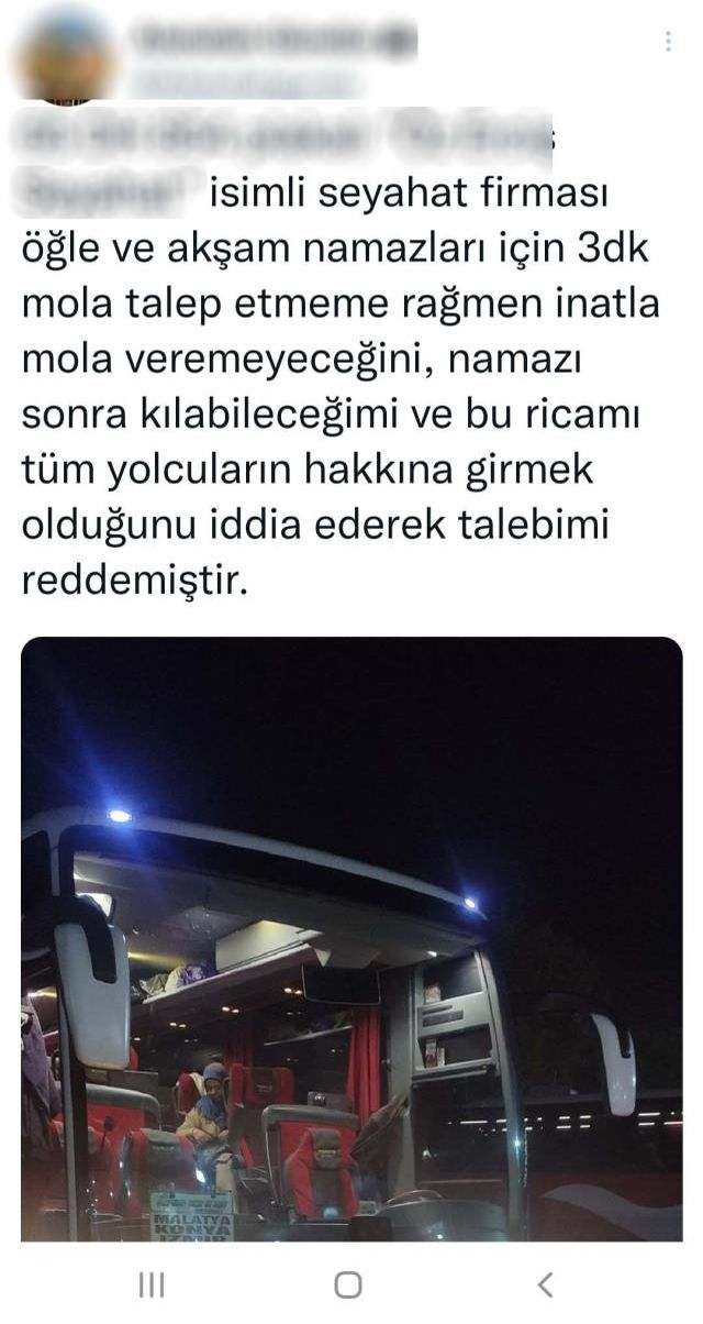 Yolcunun namaz molası talebi tartışma yarattı! Otobüs firmasının açıklaması ortalığı daha da karıştırdı
