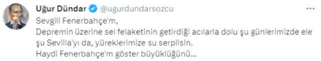 Uğur Dündar'dan Sevilla maçı öncesi Fenerbahçe camiasına çağrı: Göster büyüklüğünü