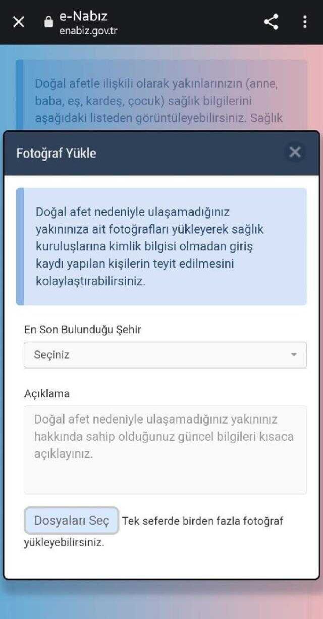 e-Nabız fotoğrafla arama özelliği ne? e-Nabız fotoğrafla arama yakınını arama nasıl yapılır? e-Nabız fotoğrafla arama ekranı!