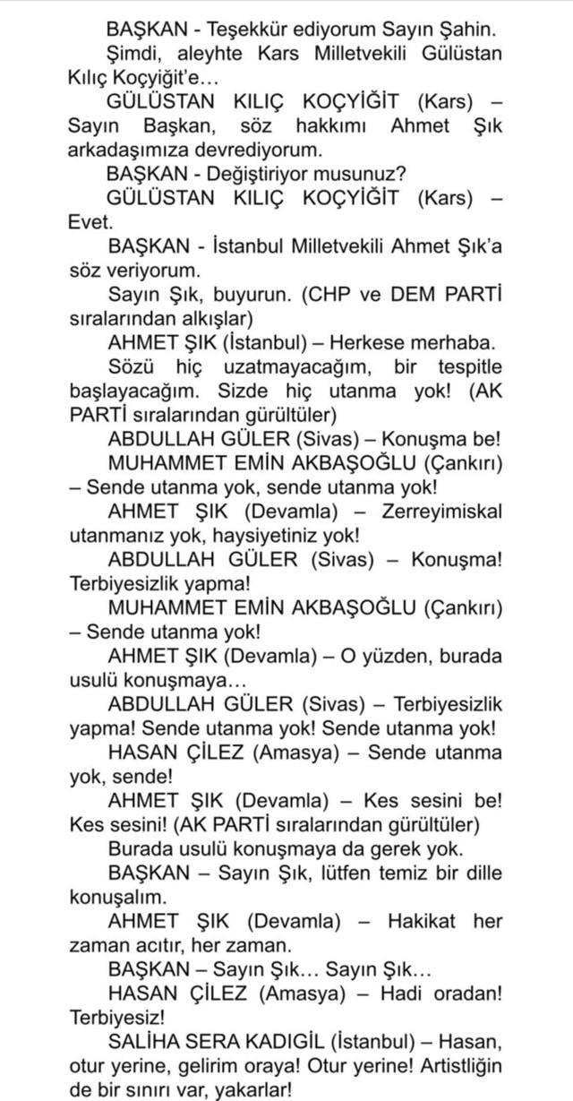 Ahmet Şık ve Alpay Özalan arasındaki yumruklu kavga Meclis tutanaklarında