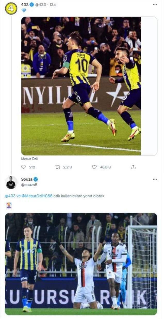 Kadıköy'de taraftarı çıldırtan eski Fenerli Josef'ten Mesut Özil'e olay gönderme