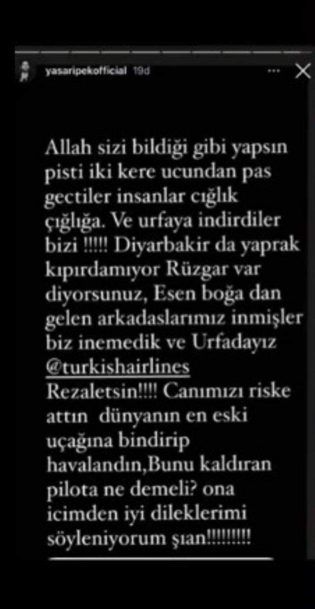 Konserini kaçıran şarkıcı Yaşar İpek, THY'ye isyan etti