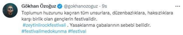 Ünlü isimler, Zeytinli Rock Festivali'nin iptal edilmesine tepki gösterdi