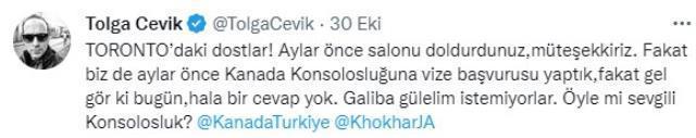 Vize başvurusu reddedilen Tolga Çevik Toronto'daki gösterisini erteledi