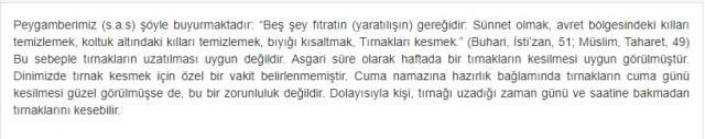 Cuma günü tırnak kesilir mi? Diyanet'e göre Cuma günü tırnak kesmek günah mı, caiz mi?