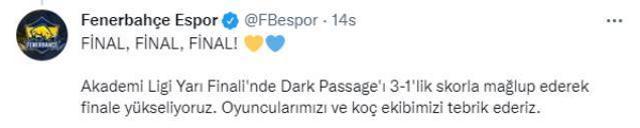 Fenerbahçe Akademi takımı finale yükseldi