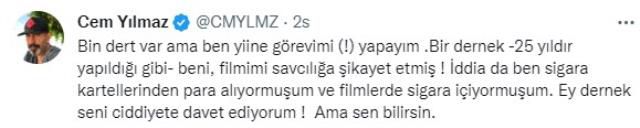 Cem Yılmaz'dan kendisine dava açan derneğe cevap: Seni ciddiyete davet ediyorum