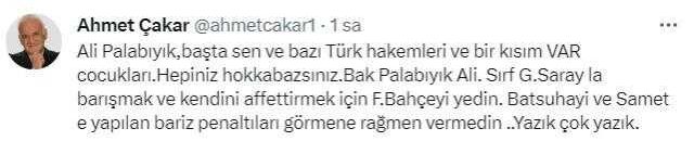 Ahmet Çakar, Fenerbahçe maçının hakemi Ali Palabıyık'ı açık açık tehdit etti: Burnundan fitil fitil gelecek