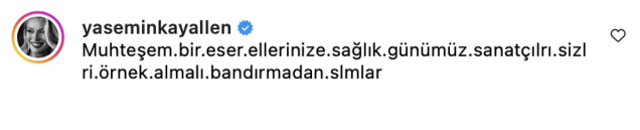 Yasemin Kay Allen'den Turabi Çamkıran'a Övgü