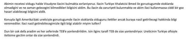 İhtiyacı olan ilacı Türkiye'de bulamayan hasta yakını isyan etti! Üretici firma ve Türkiye Eczacılar Birliği topu birbirine atıyor