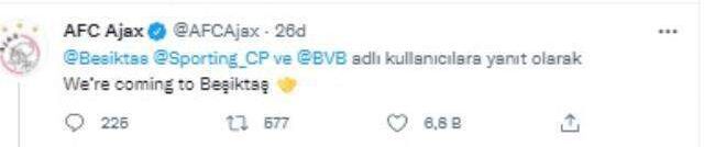 Beşiktaş, Şampiyonlar Ligi'ndeki rakiplerine selam gönderdi