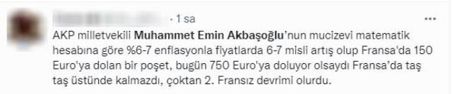 AKP Grup Başkanvekili Akbaşoğlu'nun Fransa'daki enflasyon hesabı olay oldu