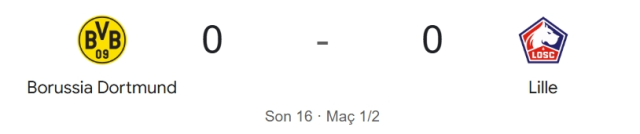 Borussia Dortmund Lille maçı kaç kaç, bitti mi? MAÇ SONUCU! Borussia Dortmund Lille golleri kim attı, canlı maç anlatımı!