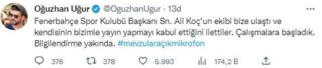 Taraftarın isteği gerçekleşti! Ali Koç'tan Oğuzhan Uğur'a sürpriz telefon