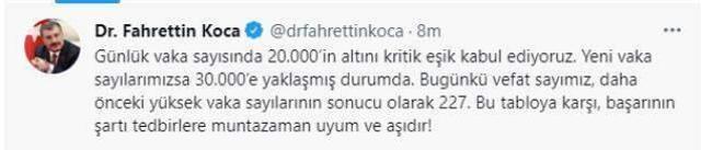 Son Dakika: Türkiye'de 29 Eylül günü koronavirüs nedeniyle 227 kişi vefat etti, 29 bin 386 yeni vaka tespit edildi