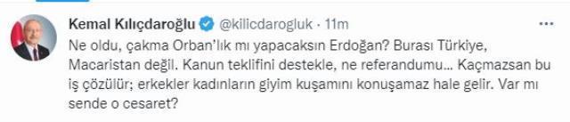 Kılıçdaroğlu'ndan Erdoğan'ın 'Sıkıysa bu işi referanduma götürelim' sözlerine yanıt: Kanun teklifini destekle, ne referandumu