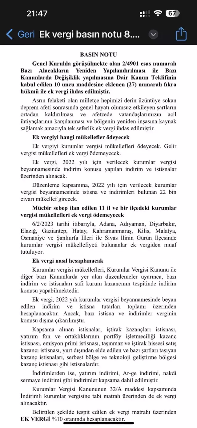 22 bin kurumu etkileyecek ek 'deprem vergisi' geliyor!