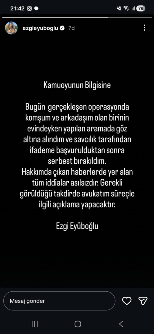 Uyuşturucu soruşturmasında serbest bırakılan ünlü oyuncudan ilk açıklama